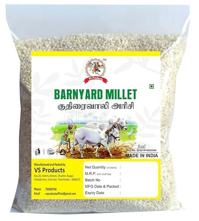 Traditional Kuthiraivali Millet, 500g | Barnyard | Kuthiraivali Rice, 500g