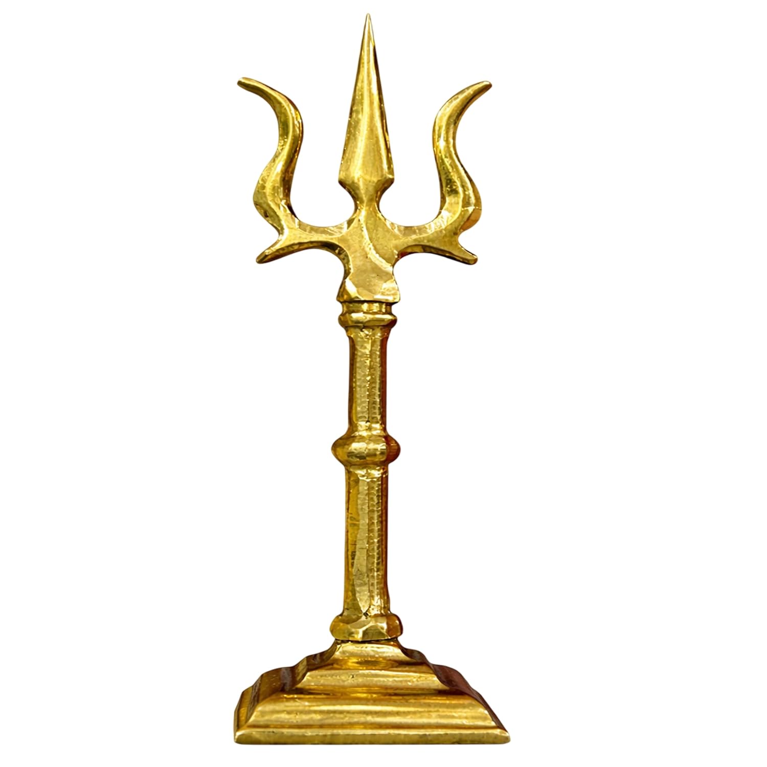 Brass Trishul with Pedestal for Pooja | Classic Indian Religious Artifact