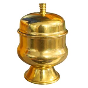 Kumkum dabbi brass |brass kumkum box (6x4x3 cm)