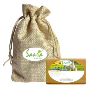 Goat Milk & Saffron Soap, For Brightening, Scar Reduction, Exfoliation & Tan Removal, 100g Each (Pack of 1)