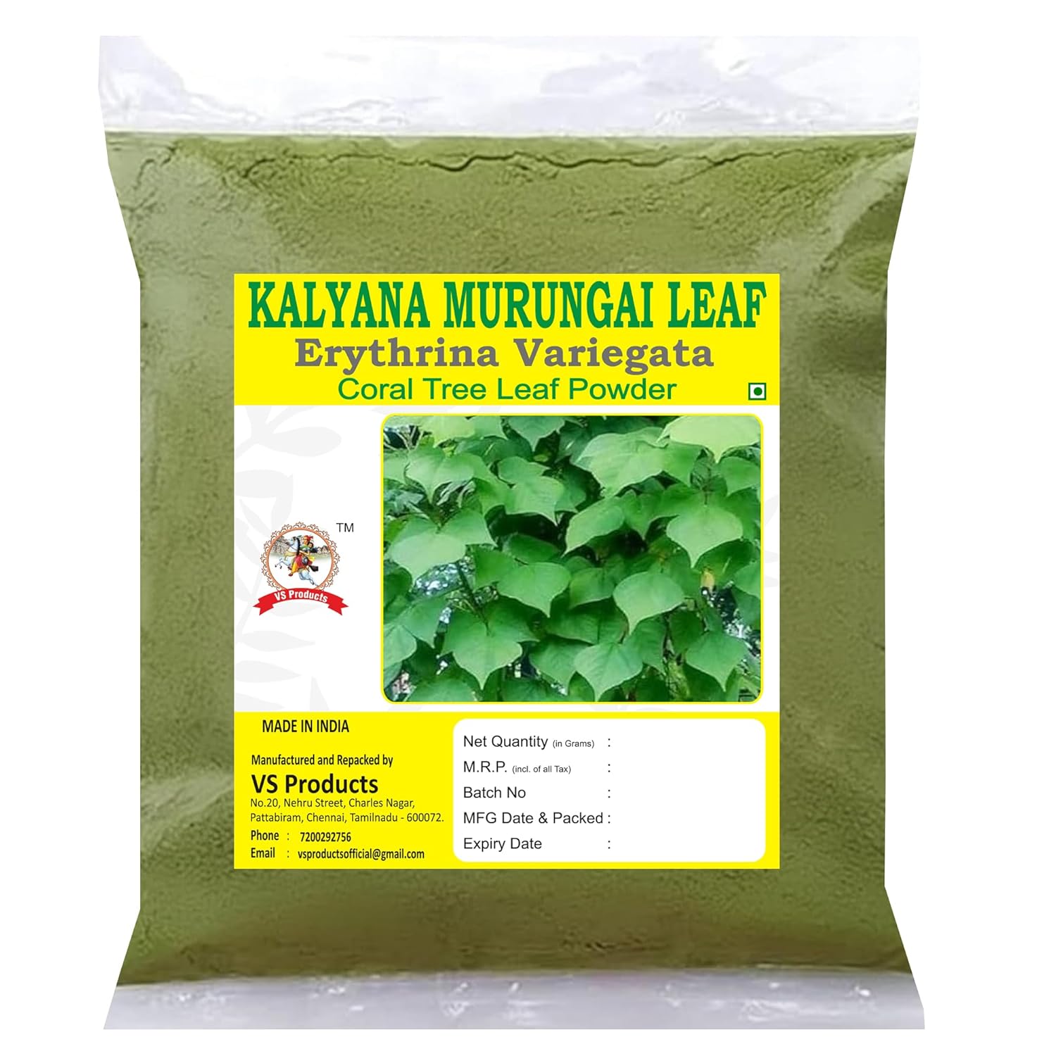 Kalyana Murungai Powder,100g,Pangara, Erythrina Variegata, Coral Tree Leaf Powder