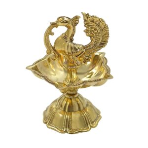 Temple Peacock Diya | aarti Diya Peacock Brass