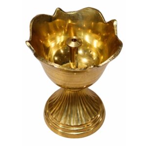 Classic Brass Deepam Lamp with Stable Base for Home Pooja, Diwali & Religious Rituals