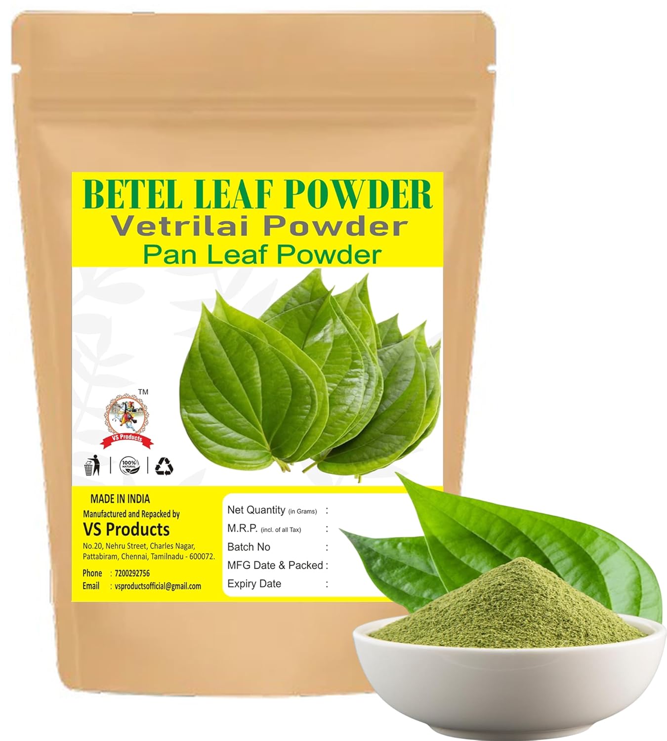 Betel Leaf Powder 100g | Paan Leaf | Vetrilai | Banarasi Paan for Digestion