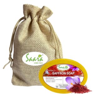 Saffron Soap, Kesar Soap, Deeply Moisturizing & Skin Brightening, Suitable for all Skin, 90g (Pack of 1)