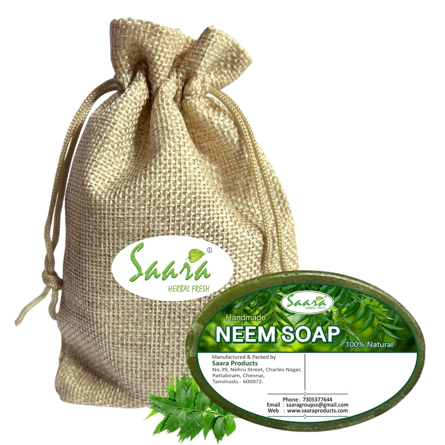 Neem Soap | Natural Soap - Zero Chemicals | Removes Tan & Acne | Removes Dirt & Impurity, 90g (Pack of 1)