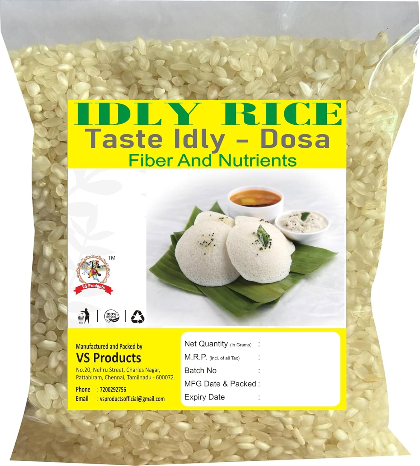 Idly Rice, 950g, Idly Rice for Breakfast, Idly Chawal, 950g