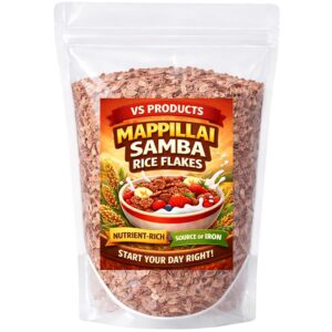 Mappillai Samba Rice Flakes, 1kg, Mappillai Samba Aval (Poha) Rice Flakes for Breakfast, 1kg