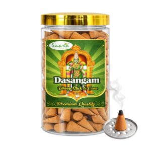 Dasangam Natural Dhoop Cone, 100 Nos | Holder Inside | No Charcoal & Bamboo