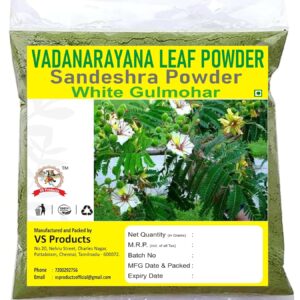Vadanarayana Leaves Powder, 100g, White Gulmohar, Waykaran, Samrsro, Perungondrai