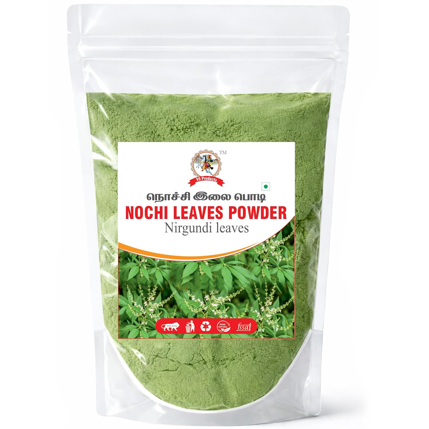 Nochi Leaves Powder, 100g, Nirgundi, Sinduari, Indrani, Bile-Nekki, Nirgari Powder