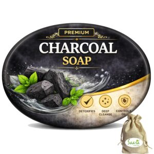 Charcoal Soap for Face & Body | Natural Activated Charcoal Soap Bar | Fresh & Clean Feel 100 g