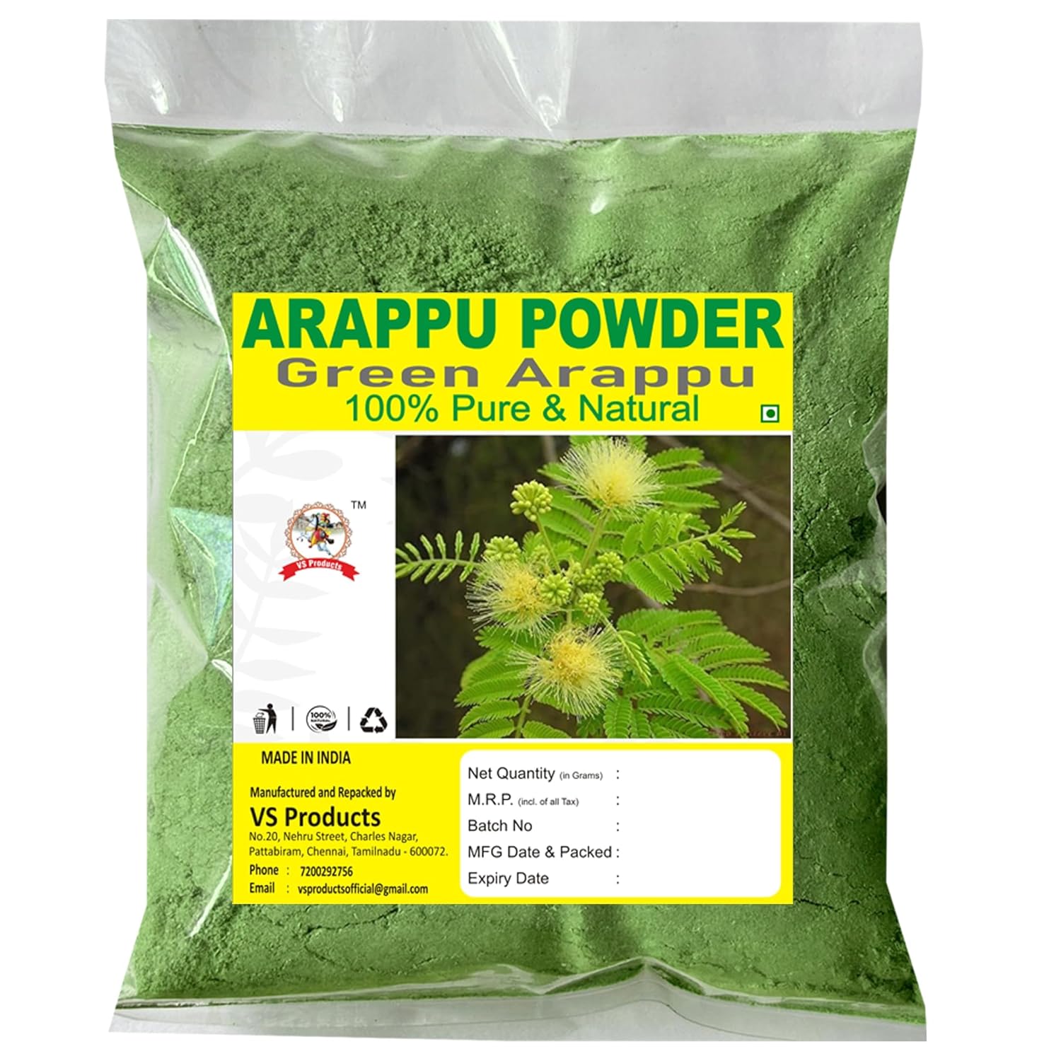 Arappu Powder, 100g| Albizia Amara Powder | Reduces heat of the body and softens the hair