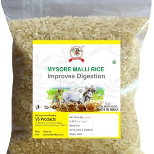Organic Mysore Malli Rice, 1kg | Jasmine Rice | Unpolished Boiled | Mysuru Mallige Arisi, 1kg