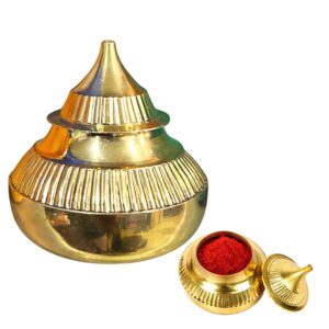 kumkum dabbi brass | brass kumkum box | Pooja kumkum holder