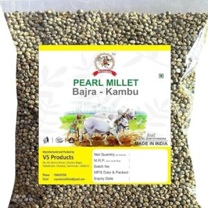 Pearl Millet Whole Grain, 500g, Kambu Cleaned, Bajra, Sajjalu, Sajje, Gluten Free Superfood, High Fiber, Wheat Substitute, 500g