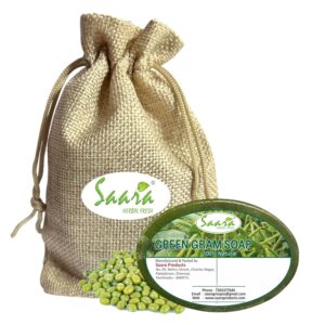 Handmade Herbal Green Gram Soap, 90g (Pack of 1), For Soothening Dry Skin and Moisturizing