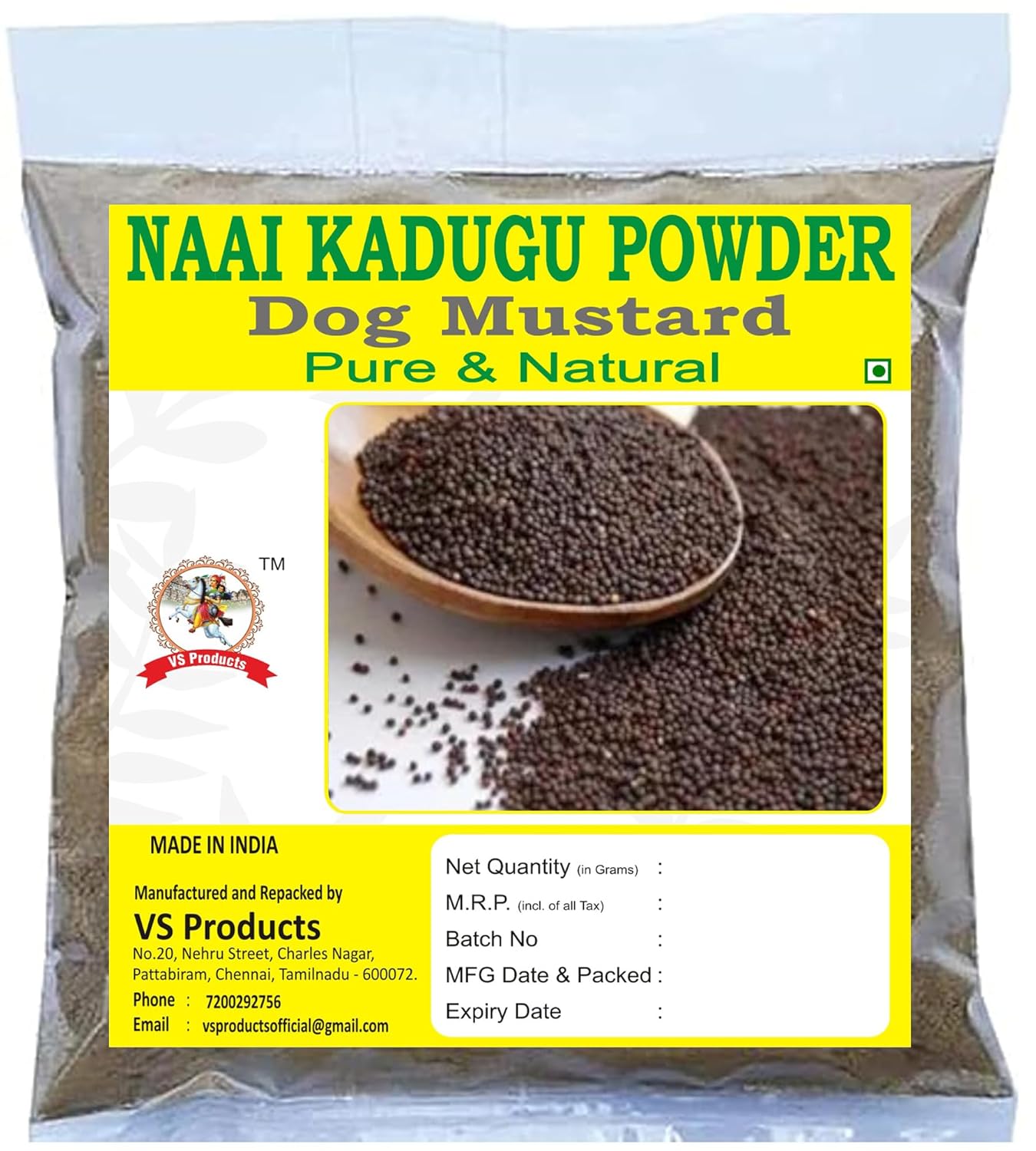 Naai Kadugu Powder, 100g, Traduzione Automatica, Erucastrum Gallicum Powder, 100g