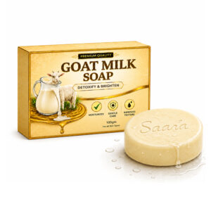 Goat Milk & Saffron Soap, For Brightening, Scar Reduction, Exfoliation & Tan Removal, 100g Each (Pack of 1)