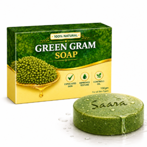 Handmade Herbal Green Gram Soap, 90g (Pack of 1), For Soothening Dry Skin and Moisturizing