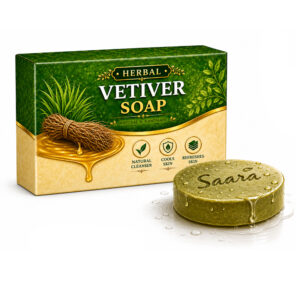 Handmade Herbal Vetiver Soap, 90g (Pack of 1) Khus Root Soap, Moisturize and Hydrates Skin, Get rejuvanated Glow