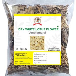 Dry White Lotus Flower, 100g, Nelumbo Nucifera, Venthamarai, Dry Kamal Phool
